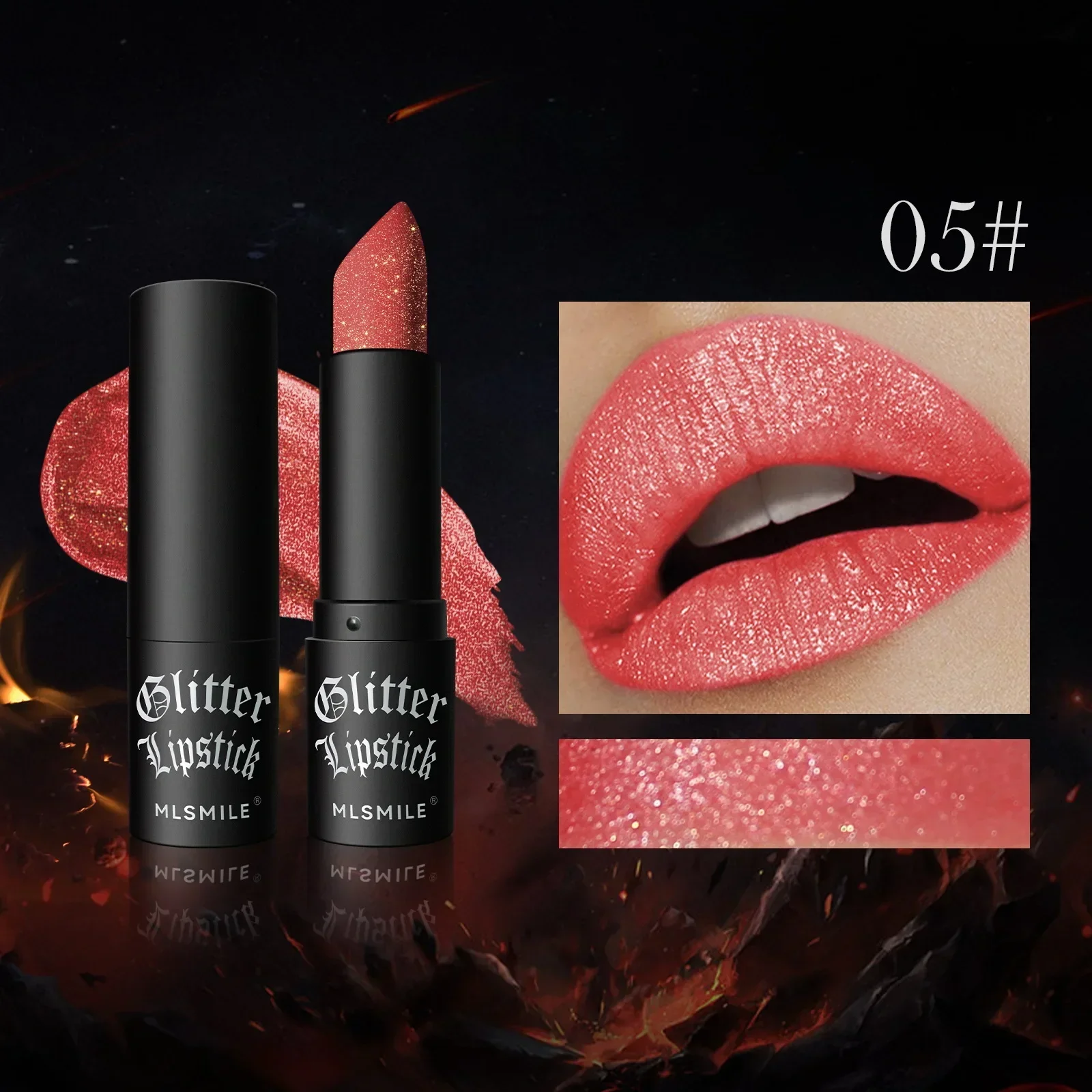 thumbnail image 1 of 7Color Diamond Lipstick Sexy Shimmer Glitter Pearl Lip Gloss Non Stick Metallic Lasting Waterproof Lipgloss Red Cute Lips Makeup, 1 of 5