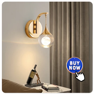 Light Luxury Golden Crystal Wall Lamp Gold Wall Sconce Led Wall Lights Design Chrome Wall Lamps Living Room Bedroom Corridor wall night light