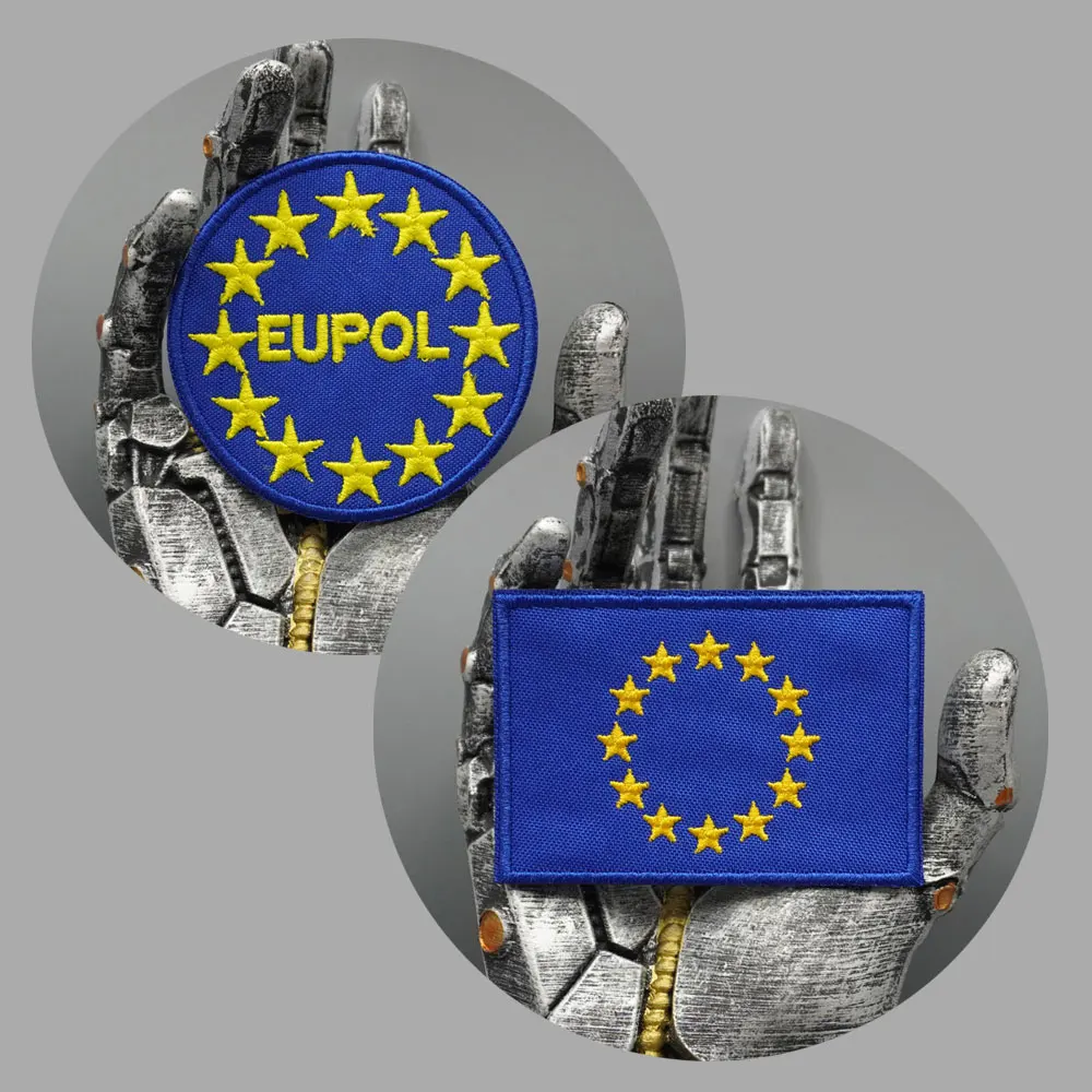 Taktische Stickpatches der europäischen Union, exquisit und hochwertig, für Kleidung, Rückseite mit Haken oder zum Aufbügeln