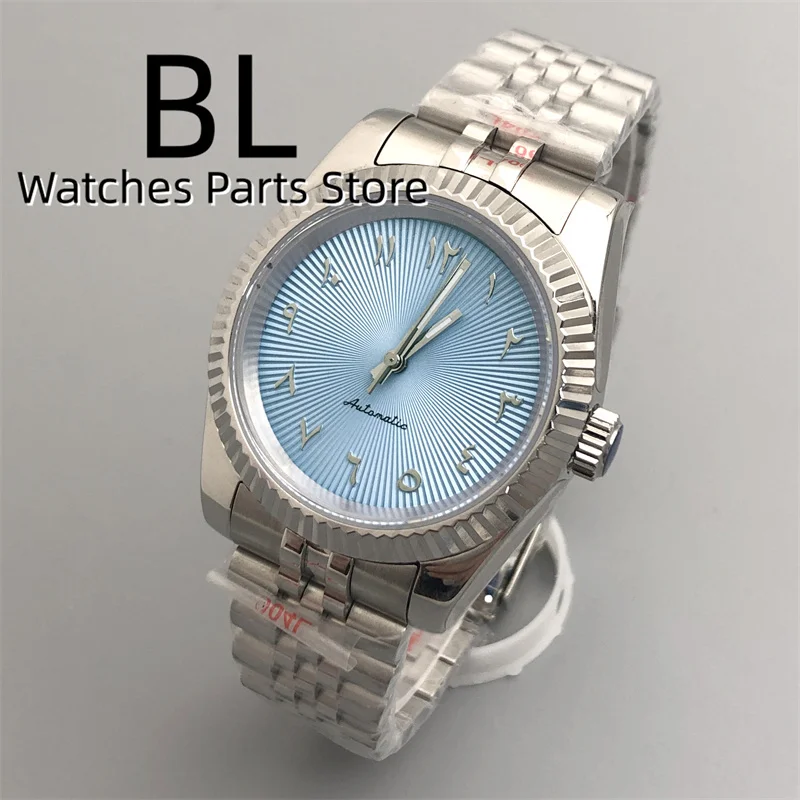 NH35 36mm コンセントリック　アラビア文字盤 36mm 39mm ICE Blue Arabic Numerals Sunburst Watch Dial NH35