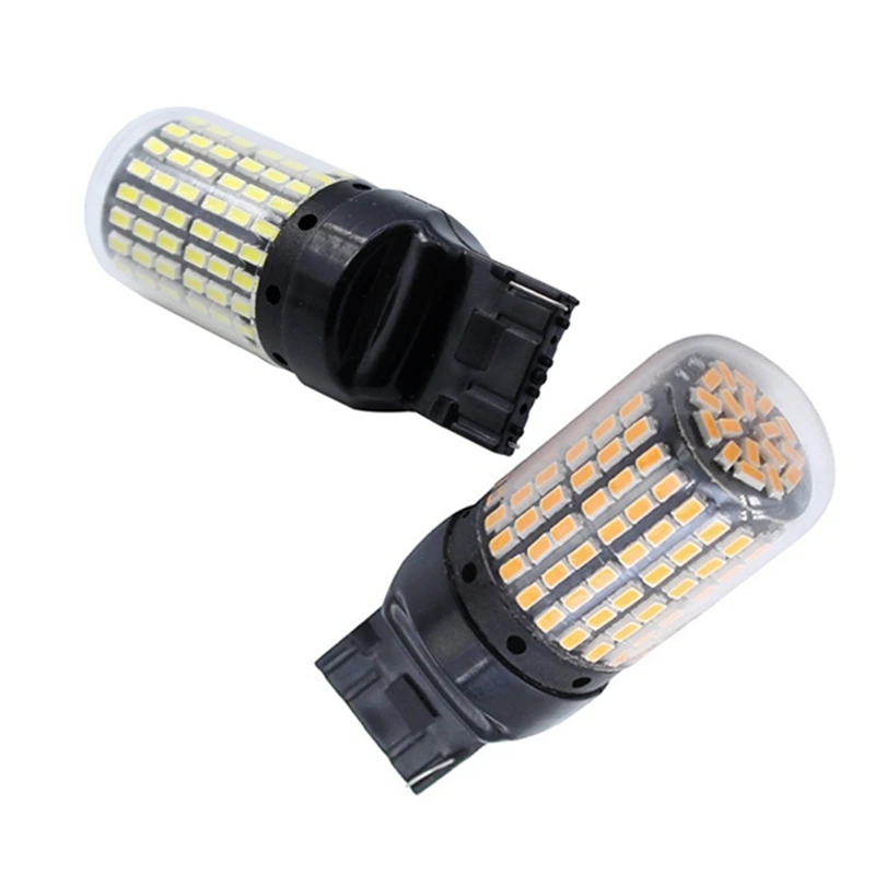 4 Pz Super Bright Canbus T20 7440 W21W Wy21W 144-Smd Luce Di Retromarcia Indicatore Di Direzione No Hyper Flash T20 7440 Lampadine A Led, Nero Sh