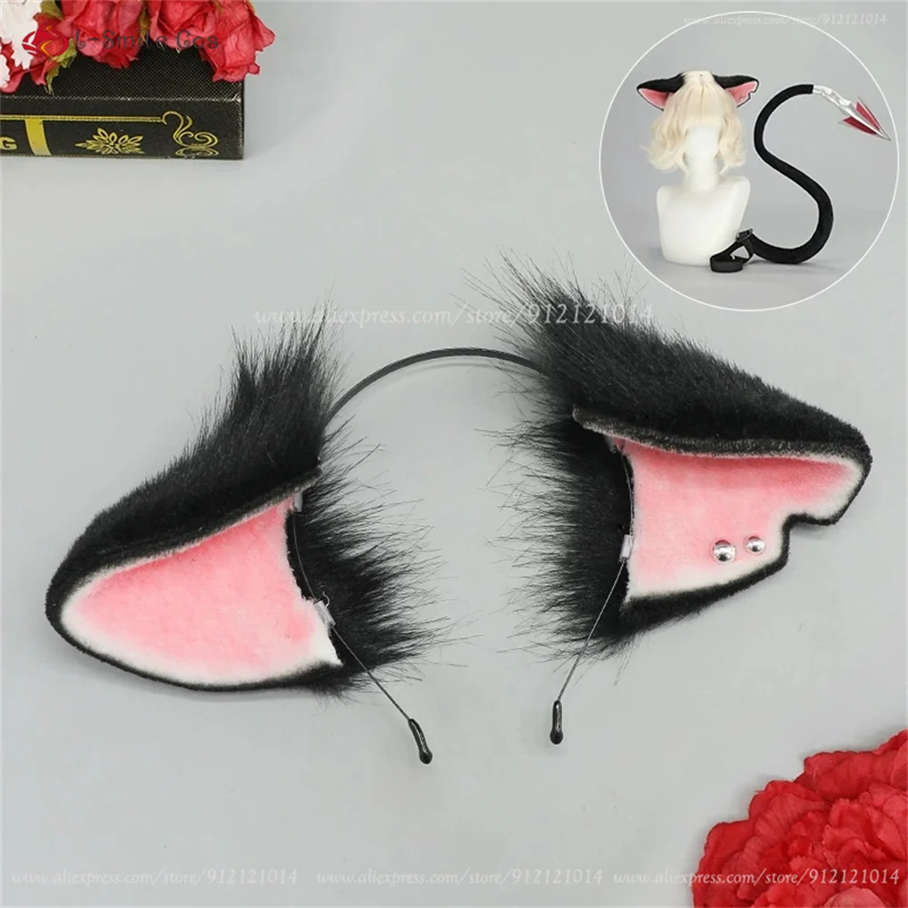Jane Doe Cosplay Perücke 70cm Schwarz Rot Synthetik Hitzebeständig Anime Halloween + Perückenkappe 3