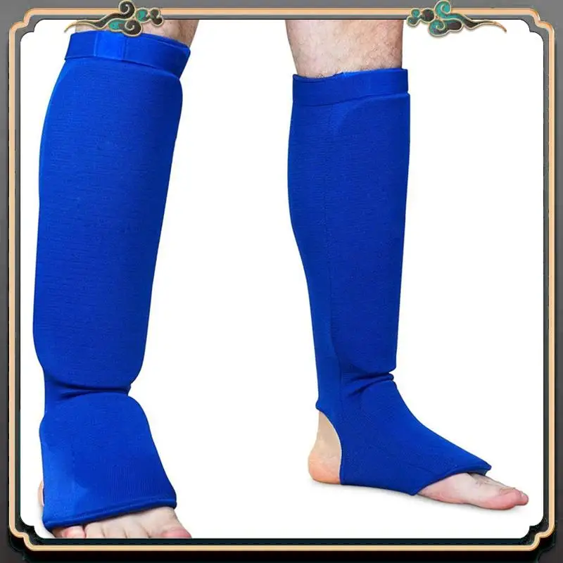 Premium Blue Karate Protective Gear Boxing Training Shin Guards Taekwondo Sanda Fighting Shin Guards And Instep