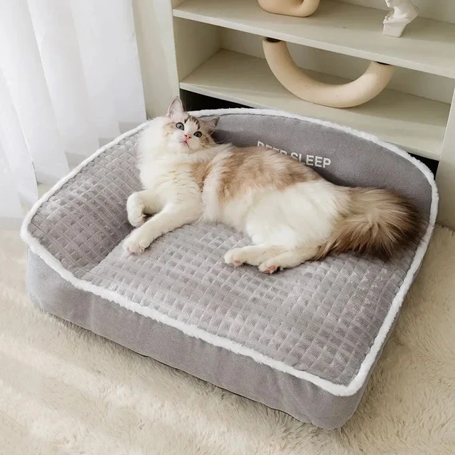 Sf67dc6b09ceb4373a54d749d92403b9fo.jpg Pet Bed for Dog Winter Bedding Dogs Halloween Cats Christmas Sofa Warm Small Baskets Puppy Medium Large Pets Accessories Blanket