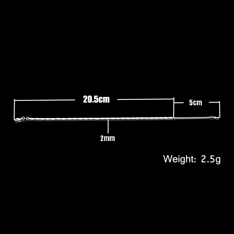 Twisted Weave Hemp Rope 925 Sterling Silver Anklets for Women&Girl Jewelry