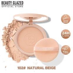 Oil Control Matte Face Powder - Long Lasting Flawless Finish with Mirror (02 Natural beige)