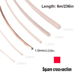 Eco - Friendly Copper Square Wire Variety Pack for Jewelry Making and DIY Accessories (1.0mm x  6M)