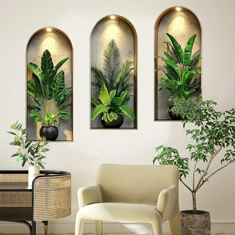 3D Watercolor Plant Wall Stickers 4