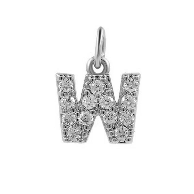 Silver Initial Letter Pendant Charms