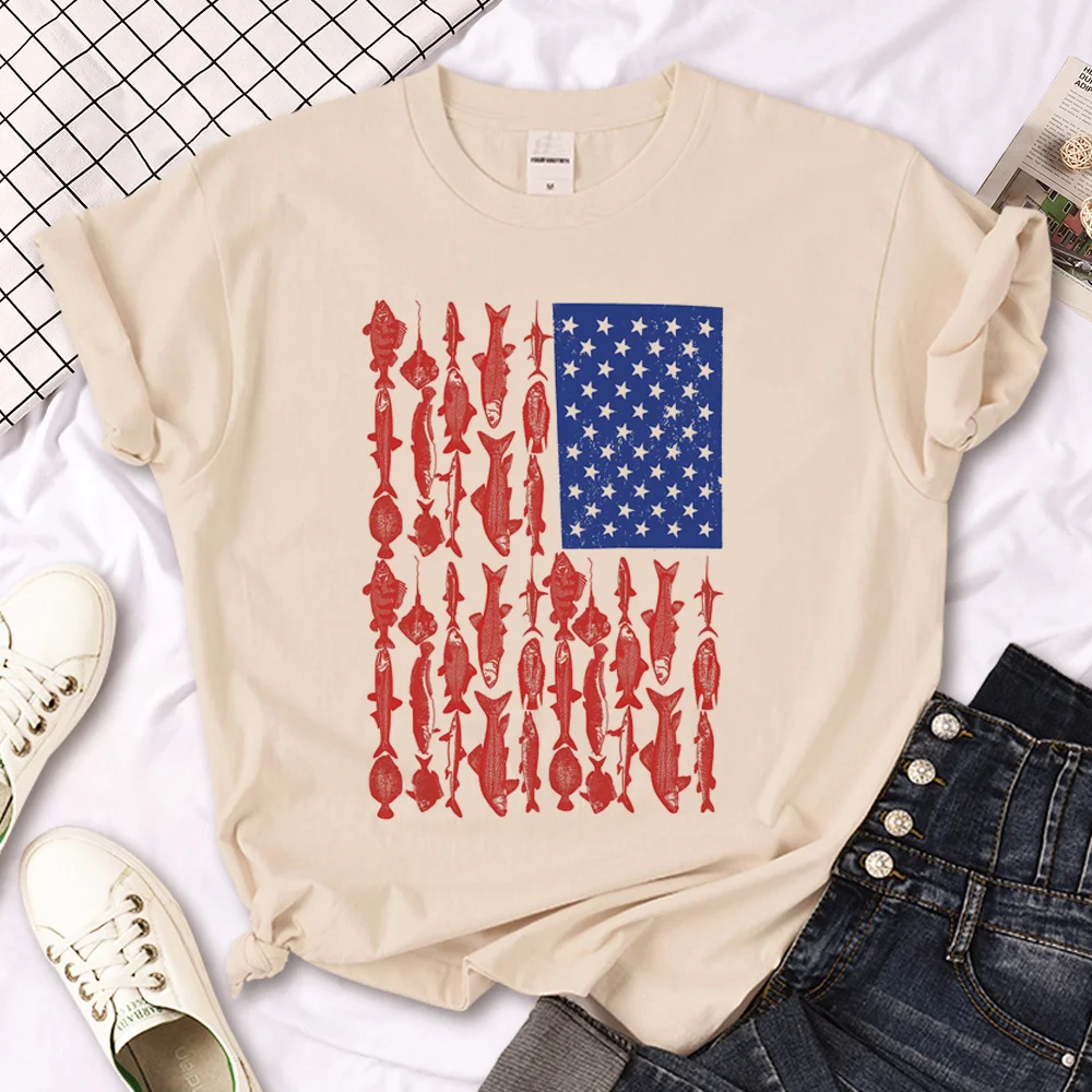 

Usa Tee women harajuku streetwear anime tshirt girl Japanese graphic designer clothing