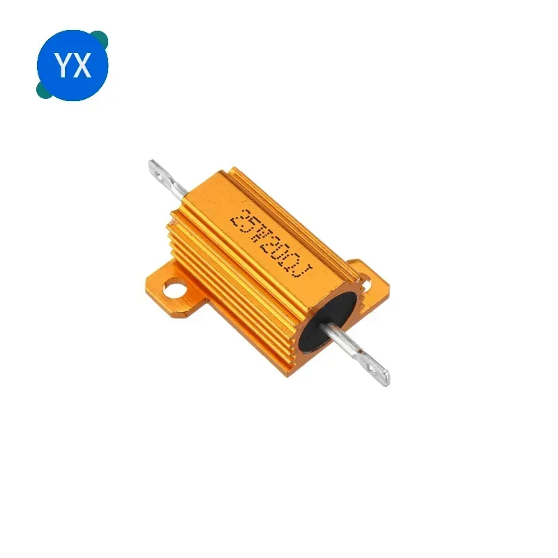 RX24 25W Aluminum Power Metal Shell Case Wirewound Resistor 0.01 ~ 30K 1 2 3 5 6 8 10 20 100 150 200 300 500 1K 10K ohm wirewound resistor