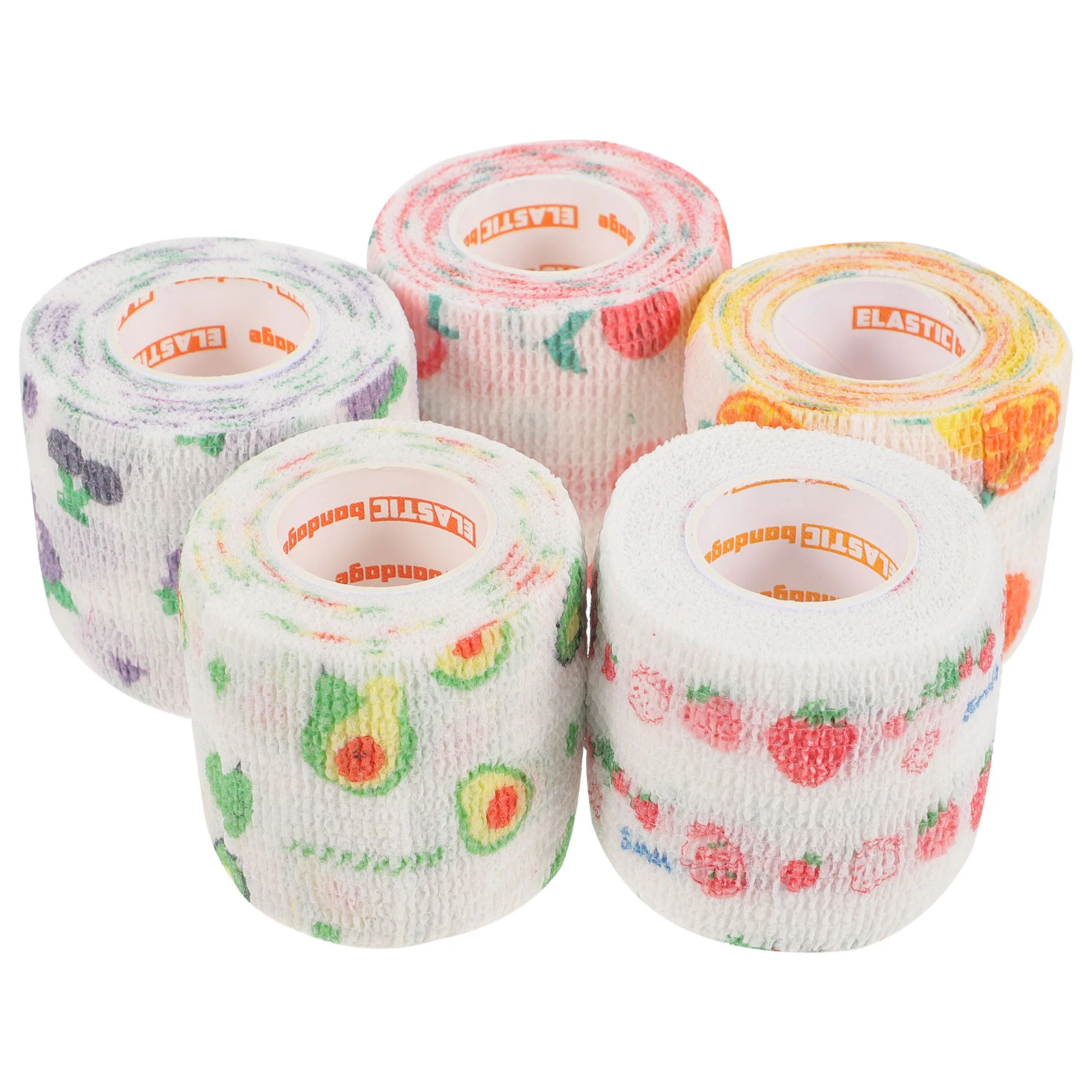 

5 Rolls of Elastic Tapes Colored Tapes Cartoon Tape Wraps Sports Tapes Bandages