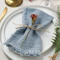 Gauze Cotton Rustic Napkins Elegant and Soft Retro Burr Cloth Linen for Wedding Party Dining Everyday Use Table Decoration 4