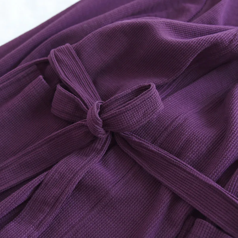 Plus Size Cotton Bathrobe for Women Spring Autumn Home Wear Night Robes Long Sleeve Kimono Sleepwear XXL