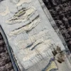 men dirty look distressed bagger patches jeans 5