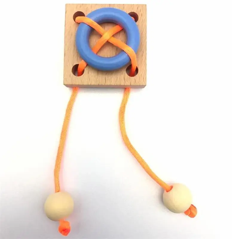 Set of 6/12PCS Magic Brain Teasers Puzzle IQ Logic Wooden Rope Loop Rings Puzzles Game Toys Gift for Adults Kids