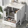 30 in Bathroom Vanity with Sink,1 Large Drawers and 2 Storage Doors,Wood Single Sink Bathroom Vanity,Modern White Bathroom 1