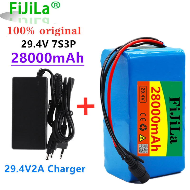 

24V 28Ah 7S3P 18650 Battery 29.4V 28000mAh BMS Electric Bicycle Moped /Electric/Li ion Battery Pack+29.4V Charger