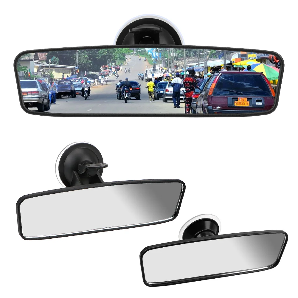 Car Rear Mirror Wide-angle Rearview Mirror Interior Rear View Auto Assisting Adjustable Suction Cup 360&deg; Rotates