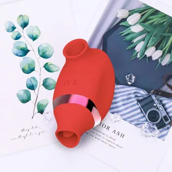 Sucking Licking Clitoris Vibrator Female Double Stimulation Nipples Clit Sucker Tongue Blowjob Cunnilingus Sex Toys For Women 6