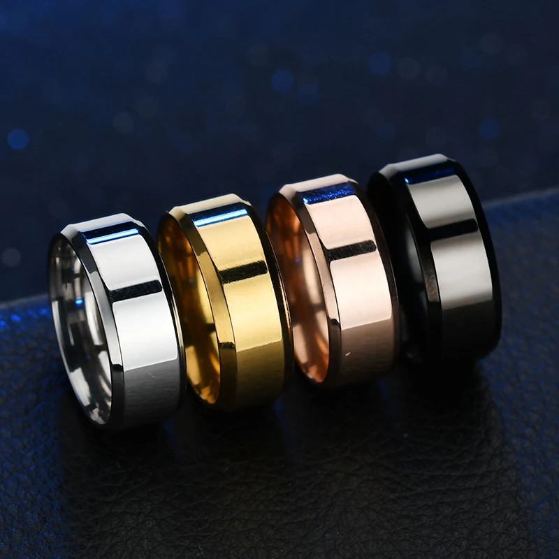 Punk 2mm/4mm/6mm/8mm Stainless Steel Women Men Rings Smooth Finger Rings For Lovers Dropshipping Wholesale