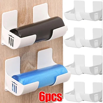 2/6PCS Montaggio A Parete Sacchetti della Spazzatura Titolare Sacchetto della Spazzatura Scatola di Immagazzinaggio Organizzatore Sacchetto di Plastica Pellicola Contenitore Dispenser Per Mensola Della Cucina 1