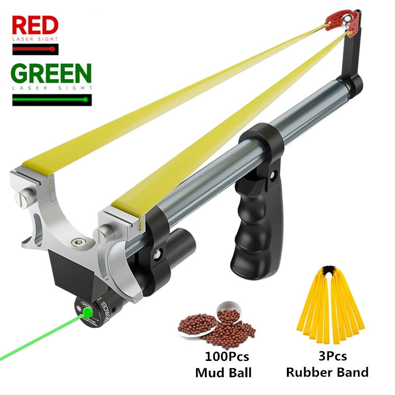 

Telescopic Slingshot Power Rubber Band Stainless Steel Outdoor Hunting Slingsshot Catapult High Precision Laser Aiming Outdoor