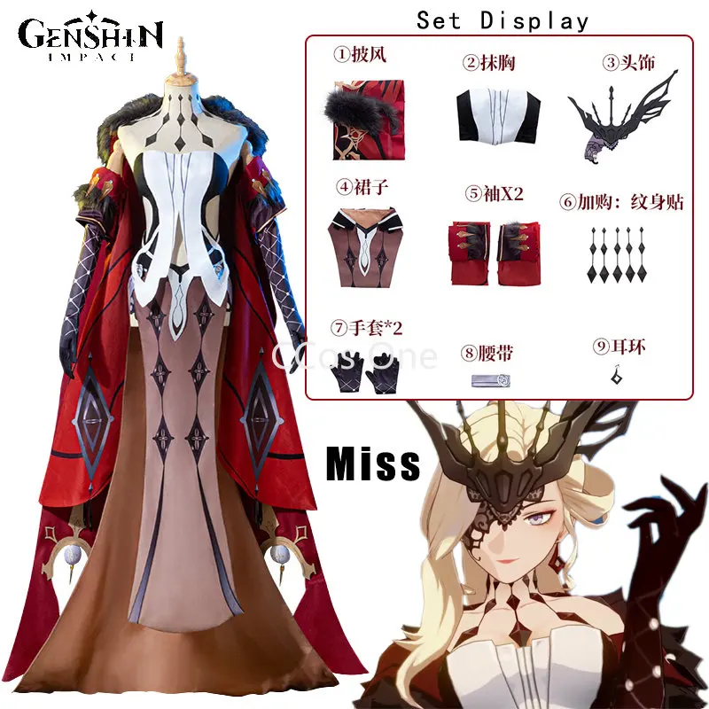 

Anime Game Genshin Impact Witch Costume Miss Yae Miko Cosplay Signora Cosplay Uniform Hair Clothing Halloween Costumes Women