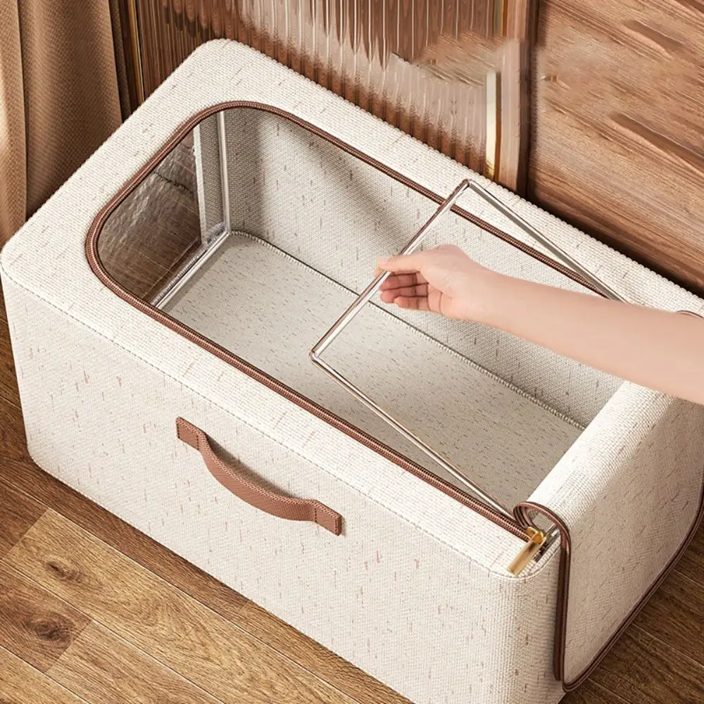 Visible Window Clothes Storage Bins with Durable Handle Foldable Wardrobe Sorting Storage Bucket Clothes Organizer 4
