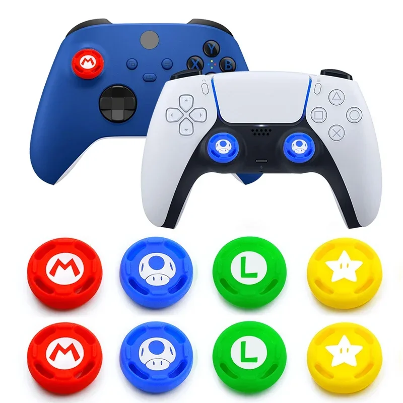 Super Mario Soft Silicone Joystick Cap Grip Gel Controller Thumb Stick Custodia Protettiva Per Switch Pro 360 Ps4 5 Joy-Con Joycon
