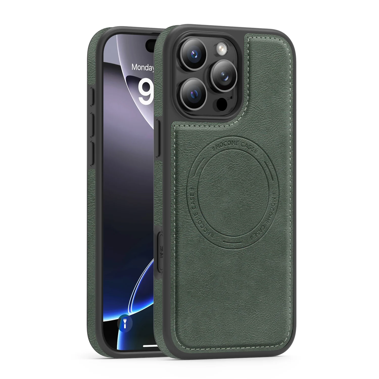 Magnetic Leather Phone Case with Camera Protection and Anti-Fall Soft Back Cover