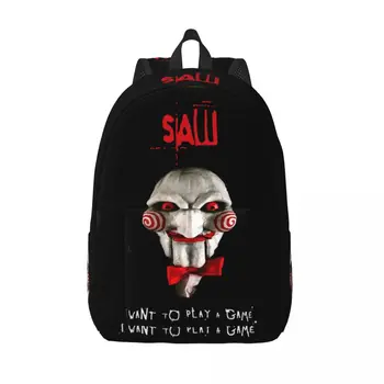 Saw Jigsaw Horror Movie Cool Backpack Durable High School Hiking Travel Halloween Gothic Daypack Men Women College Shoulder Bag 1