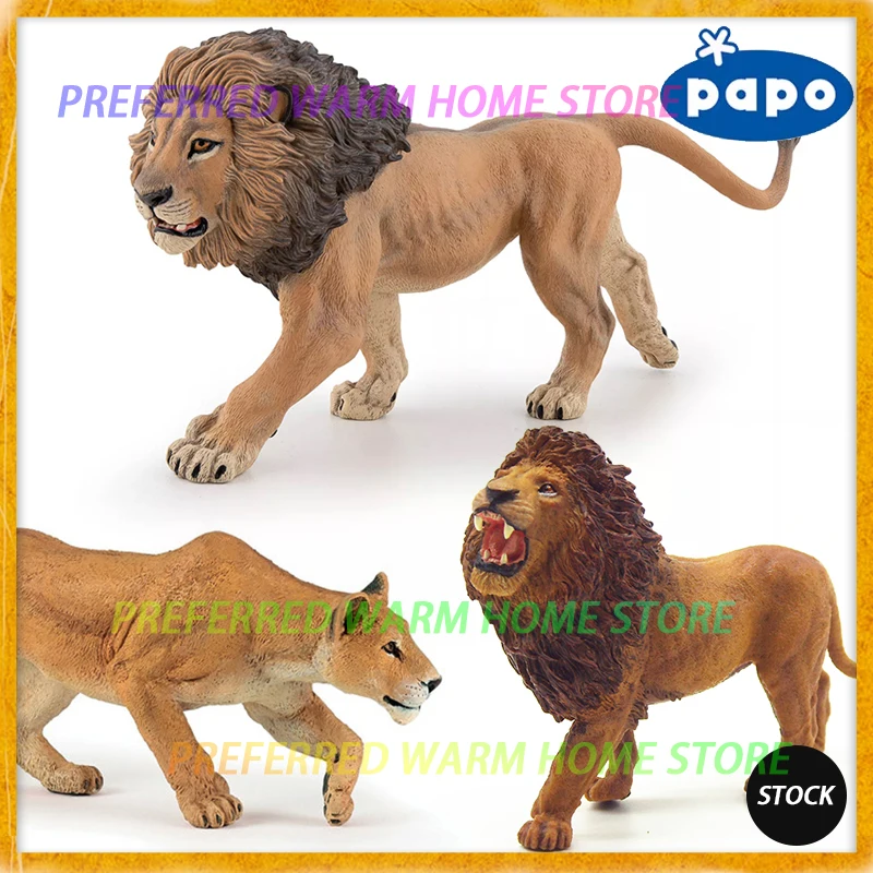 In Stock France PAPO Male Lion African lion Lioness Model Toys