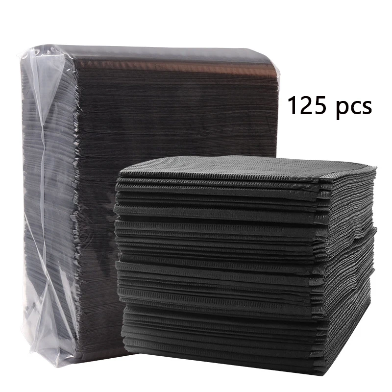 250/125/50pcs Black Tattoo Cleaning Wipes Pad Disposable Dental Piercing  Waterproof Sheets Paper Tattoo Accessories ez disposable tattoo cleaning wipes dental piercing bibs waterproof sheets double layer sheets tattoo accessories 45 33cm