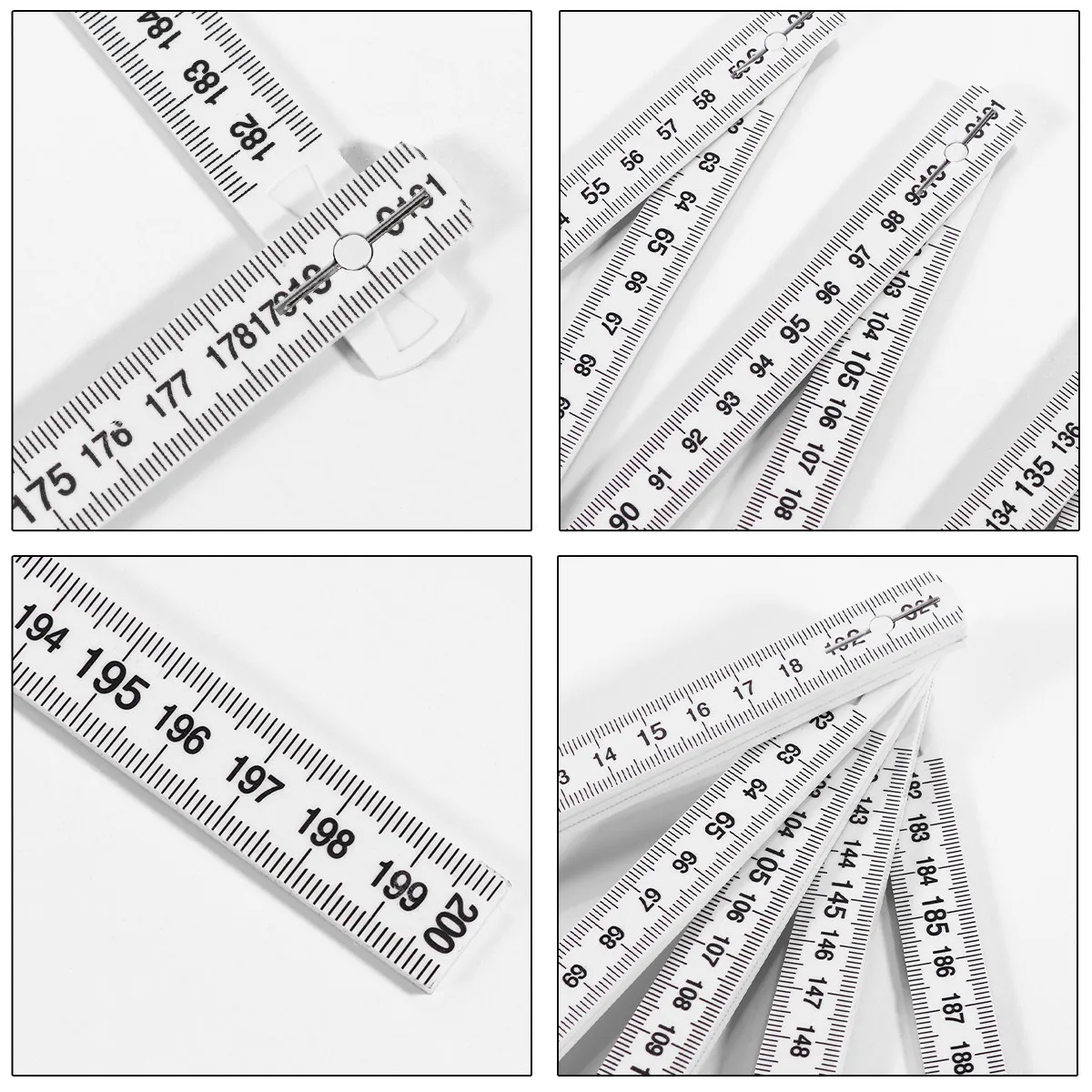 1Pcs 접이식 플라스틱 자 정밀하게 새겨진 눈금 표시가 있는 목공 DIY 애호가를 위한 디자인 측정 도구 접이식 자