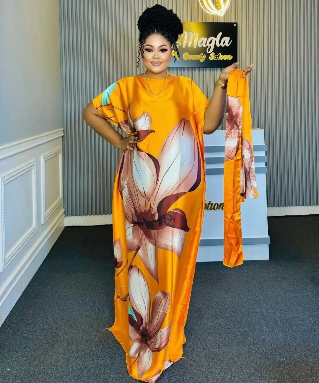 Dress Length 142cm Bust:160cm Fashion dresses Bazin Print Dashiki Women Long Dress/gown Yomadou Color Pattern oversizes