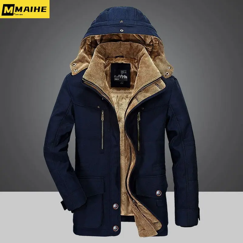 

-20 Degree Winter Men Down Jacket Male White Duck Down Jacket Hooded Outdoor Thick Warm Padded Snow Coat Oversized M-6XL Jacket