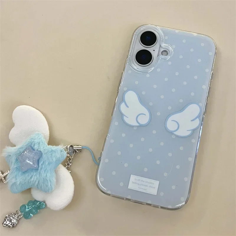 Charming Blue Polka Dot Wings Phone Case