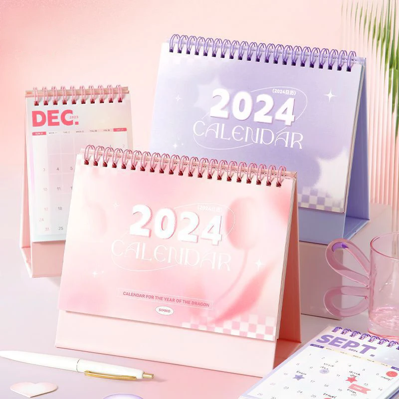 

2024 Year Calendar Creative Minimalist Calendar Student Office Desktop Decoration Portable Monthly Calendar For Recording Events