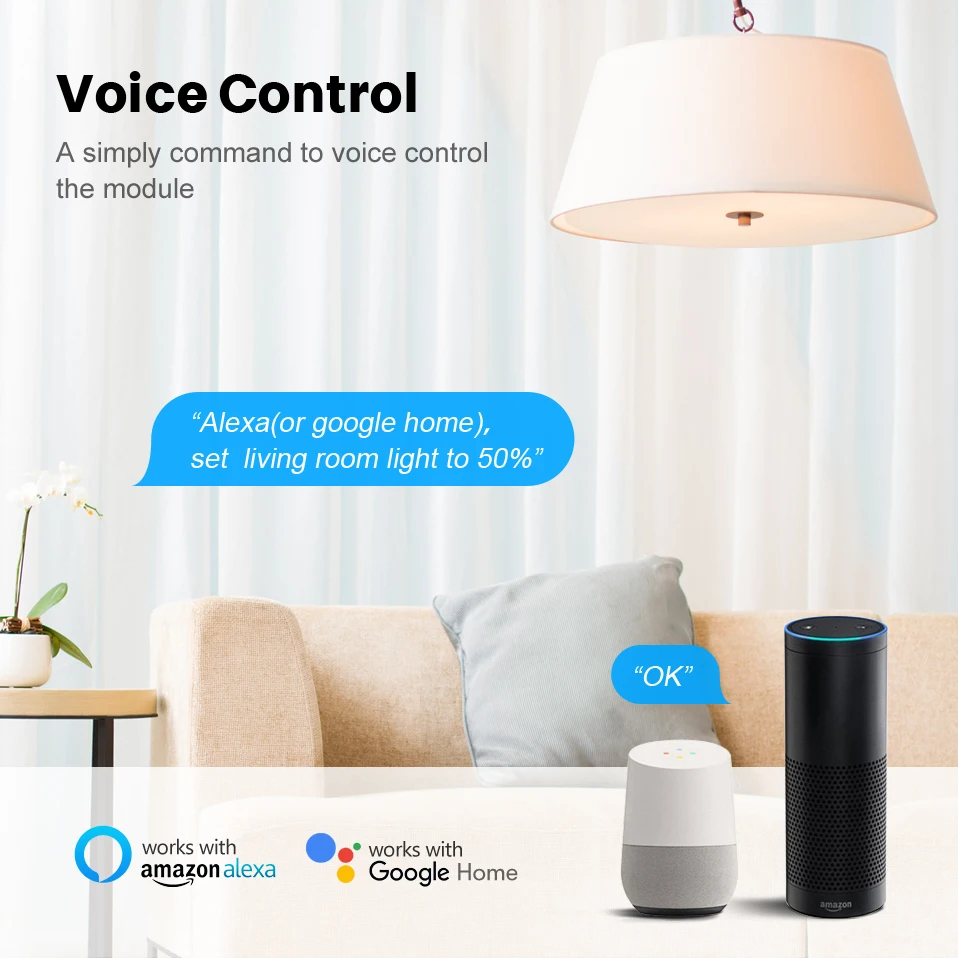 Led Dimmer Switch Smart Light Switch Smart Dimmer Switch Led Dimmer Controller Lamp Dimmer Tuya WiFi Smart Dimmers 100~240V LED Dimmer Switch Module 1 Channel Light Bulb Brightness Control Works with Alexa Google Home