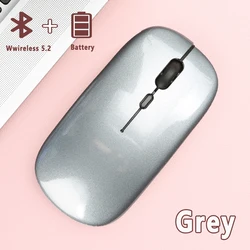Sleek Wireless Bluetooth Mouse with Portable Battery (Grey)