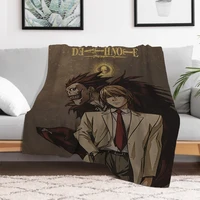 Death Note Blanket Fluffy Soft Blankets for Decorative Sofa King Lid Microfiber Bedding Knee Bed Fleece Nap & Throws Luxury Home 1