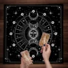 Bohemian Moon Phase Tarot Tablecloth Altar Cloth Divination Decoration Black Starry Sky Moon Witchcraft Tarot Card Table Cloth 2