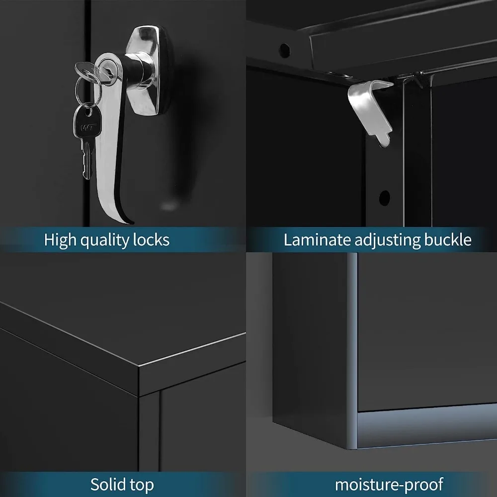 Metal Storage Cabinet with 2 Door and 4 Adjustable Shelves, 71 inch Tall Steel Cabinet for Warehouse, Garage, Home, Office 6