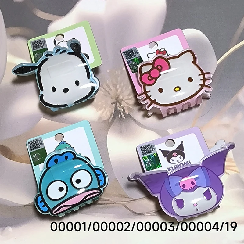 

Sanrio Kawaii Hello Kitty Y2K аксессуары для волос для девочек головной убор Kuromi Hangyodon аниме мультфильм шпилька захват зажим странный зажим для рук