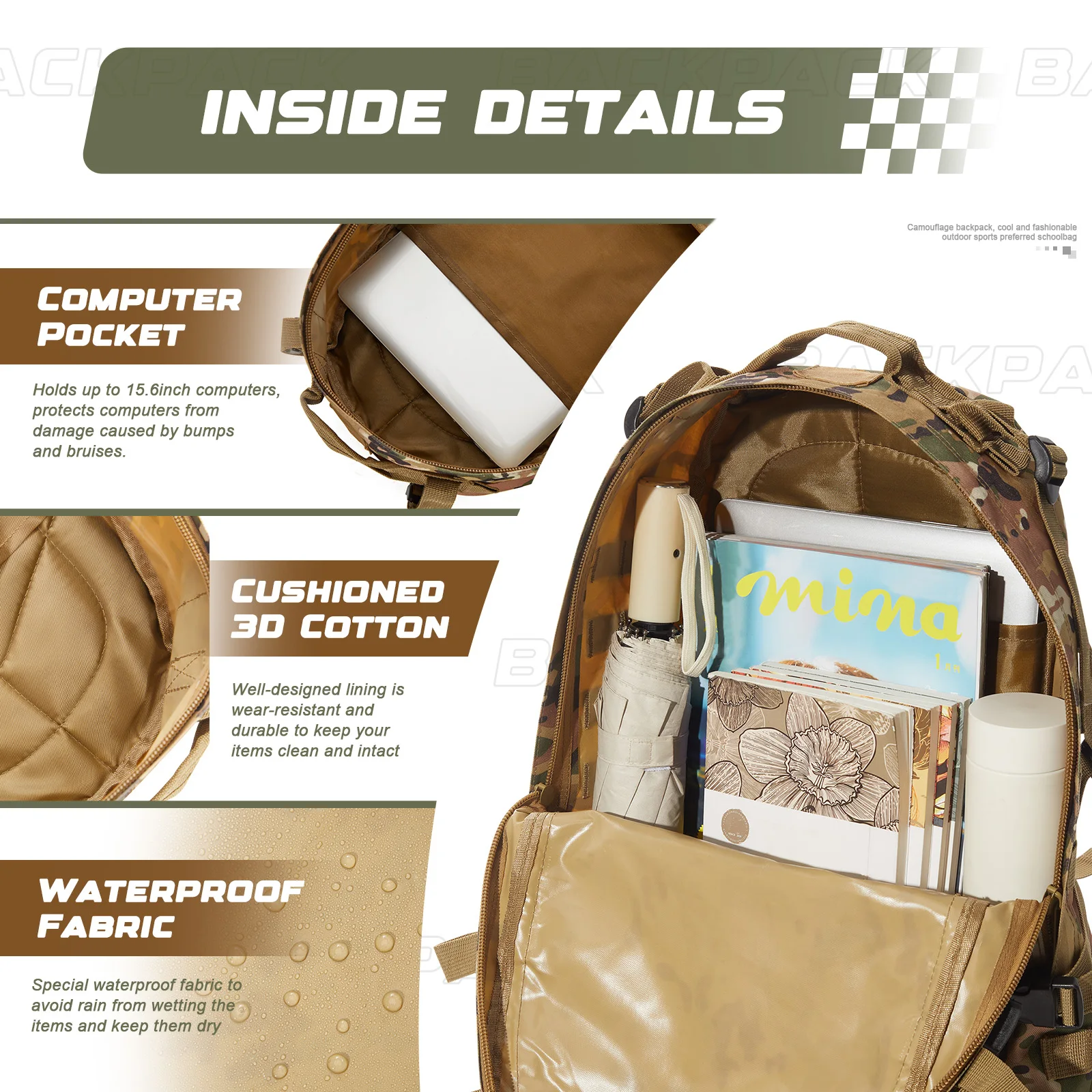 Versatile Tactical Backpack Survival Bag Hunting Travel Backpack GYM For Men Outdoor Hiking Rucksack Climbing Camping Men's Bag 3