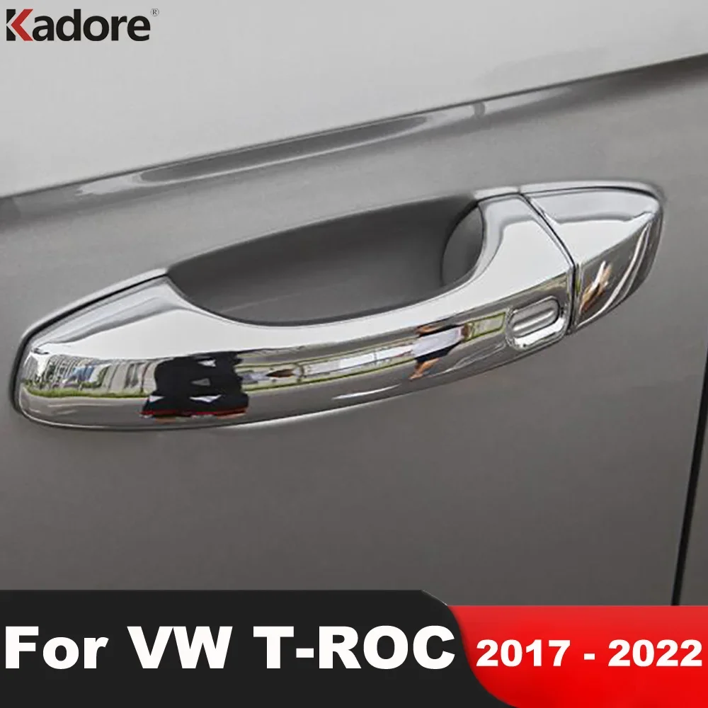 Per Volkswagen Vw T-Roc Troc 2017 2018 2019 2020 2021 2022 Chrome Car Side Door Maniglia Copertura Trim Catch Overlay Accessori