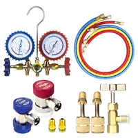 Jauge de collecteur de réfrigérant, ensemble de réfrigération de climatisation, outils de climatisation avec tuyau et crochet pour R404A R410A R22 R134A 1