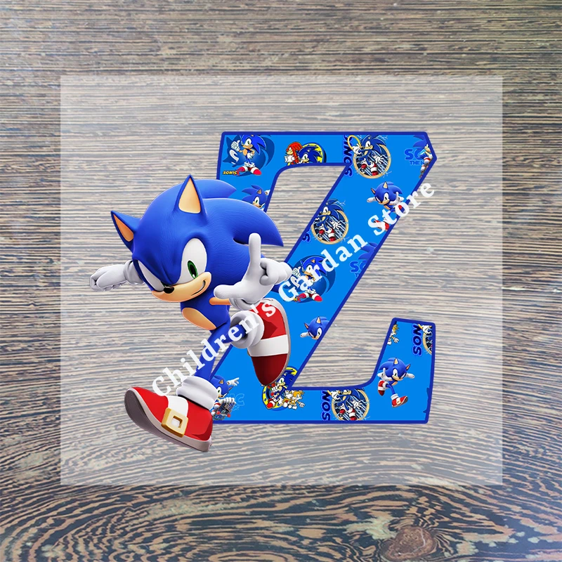 thumbnail image 1 of Parche termoadhesivo con letras de Sonics, parches de costura personalizados, parches para ropa, camisetas, cumpleaños, dibujos animados kawaii, regalos bonitos, 1 of 5