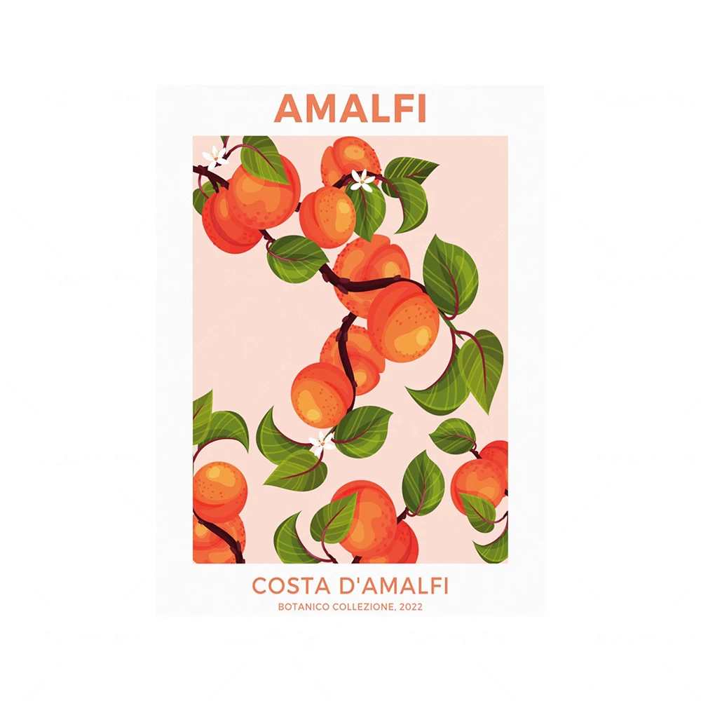 thumbnail image 1 of Amalfi Positano Retro Fruit Market Lemon Pear Orange Posters And Prints Wall Art Canvas Painting Wall Pictures for Kitchen Decor, 1 of 5